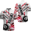 Maxcorners Cracky Billiard 8 Ball Pool With Camo Men Polo Shirts Custom Team League Billiard Shirts| Red LM154