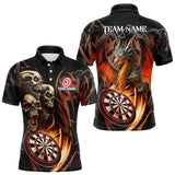 Maxcorners Personalized Skull & Dragon Darts Shirt For Men Custom Lightning Dartboard Team Jersey |Orange LM0803