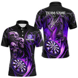 Maxcorners Personalized Skull & Dragon Darts Shirt For Men Custom Lightning Dartboard Team Jersey |Purple LM0803