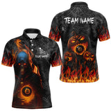Maxcorners Personalized Grim Reaper Halloween Billiard Shirt For Men Custom Pumpkin 8 Ball Pool Team Jersey TU0909