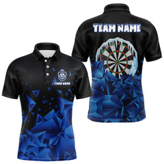 Maxcorners Funny Blue Icy Darts Shirt For Men Custom Darts Team Jersey Polo & Quarter Zip, Darts Gifts LM2408