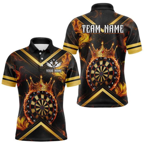 Maxcorners Black And Gold Dartboard Crown Darts Shirt For Men Custom Dart Jerseys Team Polo & 1/4 Zip TU1711