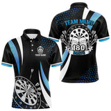 Maxcorners Funny Black And Blue 180 Darts Shirt For Men Custom Dartboard Jersey Team Polo & Quarter Zip LM2110