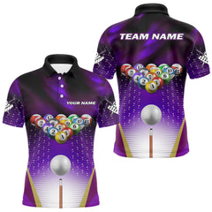 Maxcorners Purple Billiard Jersey For Men Custom Billiard Tournament Shirt, Pool Team Jersey Polo & 1/4 Zip MT0410