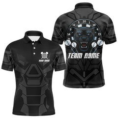 Maxcorners Navy Panther Darts Arrow Men's Grunge Darts Shirt - Custom Name For Darts Jersey TU1206