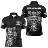 Maxcorners Roses Skull Dart Arrows Men's Grunge Darts Shirt - Custom Name For Darts Jersey LM1008