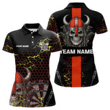 Maxcorners Red Horned Warrior Skull Men's Dart Shirt - Personalized Name For Darts Jersey LM1506