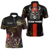 Maxcorners Red Horned Warrior Skull Men's Dart Shirt - Personalized Name For Darts Jersey LM1506