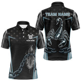Maxcorners Flame Darts & Scorpion Men's Darts Shirt - Custom Name For Steel Blue Darts Jersey LM1506