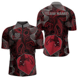 Maxcorners Dragon Darts Flight & Red Swirl Men's Darts Team Shirt - Custom Name For Players LM1506