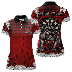 Maxcorners Brick-Wall Fierce Bulldog Men's Darts Team Shirt - Personalized Name For Players LM1506