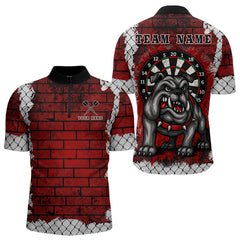 Maxcorners Brick-Wall Fierce Bulldog Men's Darts Team Shirt - Personalized Name For Players LM1506