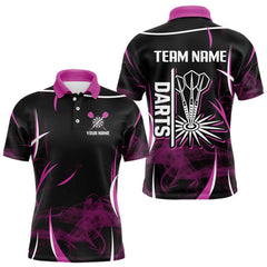 Maxcorners Persionalized Purple Smokes Dart Arrows Dart Shirt For Men, Custom Dart Jerseys