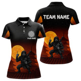 Maxcorners Full Moon Ninja & Dart Arrows Men's Darts Shirt - Custom Name For Darts Jersey LM1506