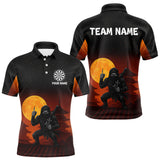 Maxcorners Full Moon Ninja & Dart Arrows Men's Darts Shirt - Custom Name For Darts Jersey LM1506