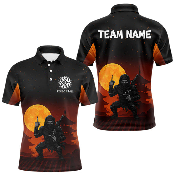 Maxcorners Full Moon Ninja & Dart Arrows Men's Darts Shirt - Custom Name For Darts Jersey LM1506