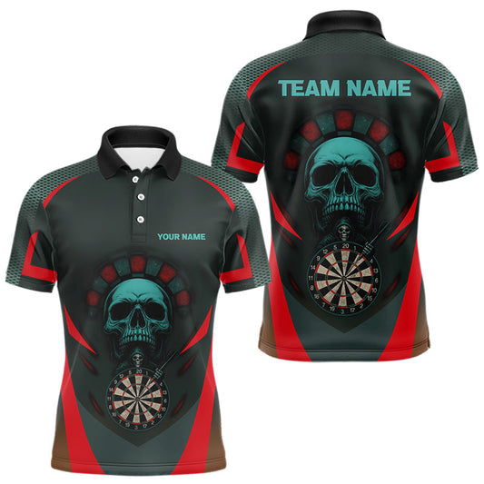 Maxcorners Spartan Skull Style Warrior Men's Darts Team Shirt - Personalized Name For Players LM1506
