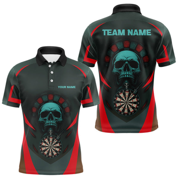 Maxcorners Spartan Skull Style Warrior Men's Darts Team Shirt - Personalized Name For Players LM1506