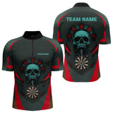 Maxcorners Spartan Skull Style Warrior Men's Darts Team Shirt - Personalized Name For Players LM1506