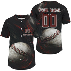 Maxcorners Baseball Jersey For Men Personalized Red Paint Splatter With Baseball Team Shirt LM2608