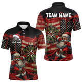 Maxcorners Custom Santa Dripping Dartboard Christmas Men Darts Polo Shirt US Flag Xmas Dart Jerseys TU1011