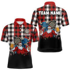 Maxcorners Custom Funny Santa & Bull Beer Dartboard Christmas Men Darts Polo Shirt Xmas Dart Jerseys TU1011