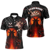 Maxcorners Flaming Goat Lightning Dartboard Men's Darts Team Shirt - Custom Name For Players LM2206