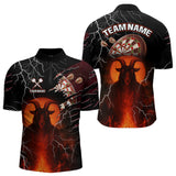 Maxcorners Flaming Goat Lightning Dartboard Men's Darts Team Shirt - Custom Name For Players LM2206
