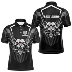 Maxcorners Black Bulldog Holding Arrows Men's Team Shirt - Custom Name For Darts Jersey LM2206