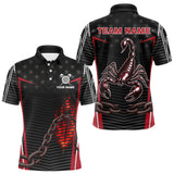 Maxcorners Custom Men's Darts Polo & 1/4 Zip Jersey - Flame Darts & Scorpion Darts Shirt | Red TU1108