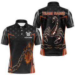Maxcorners Custom Men's Darts Polo & 1/4 Zip Jersey - Flame Darts & Scorpion Darts Shirt | Orange TU1108