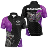 Maxcorners Grey Dragons Purple & Black Dartboard Darts Shirt For Men - Custom Darts Uniform LM2206