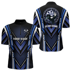 Maxcorners Navy Eagle Dartboard Modern Darts Shirt For Men - Custom Name For Darts Jersey MT2306