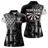 Maxcorners US Flag Grunge Star Dartboard Men's Darts Polo Shirt - Custom Name For Players LM2007