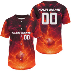 Maxcorners Custom Baseball Men Jersey Lightning Dragon With Youth Baseball Jerseys | Red LM2608