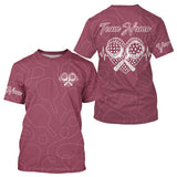 Maxcorners Men's Pickleball T-Shirt Custom Pickleball Heartbeat For Pickleball Lovers | Pink LM1708