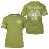 Maxcorners Men's Pickleball T-Shirt Custom Pickleball Heartbeat For Pickleball Lovers | Green LM1708