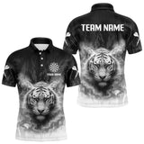 Maxcorners Men's Custom Darts Shirt With Pale Smoke Grunnge Pattern Dartboard