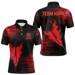Maxcorners Men’s Custom Darts Shirt With Flaming Dart Arrow And Ruby Digital Matrix  LM2608
