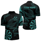 Maxcorners Turquoise Dartboard Waving Lines Darts Shirt For Men - Custom Name & Team Jersey LM3006