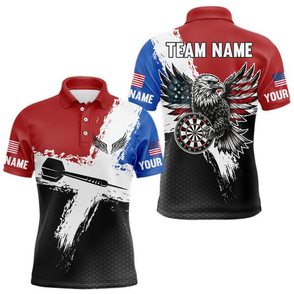 Maxcorners Personalized US Flag Eagle Custom Patriotic Dart Shirts For Men, Custom Dart Jerseys LM233