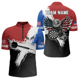 Maxcorners Personalized US Flag Eagle Custom Patriotic Dart Shirts For Men, Custom Dart Jerseys LM233