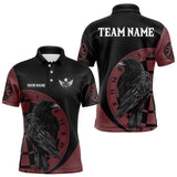 Maxcorners Personalized Black Raven Celtic Tribal Polynesian Dart Shirts For Men, Custom Dart Jerseys LM233