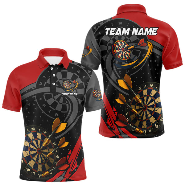 Maxcorners Cracked Dartboard & Dart Arrows Red Darts Shirt For Men - Custom Name & Team LM3006