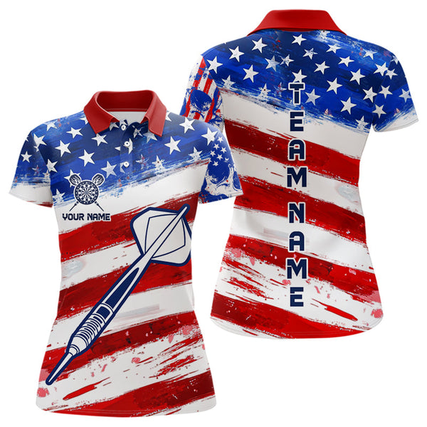 Maxcorners American Flag Custom Patriotic Dart Shirts For Men, Dart Team Jerseys
