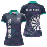 Maxcorners Purple Darts Shirt For Men With Dartboard And Arrows - Custom Team & Player Name LM1625