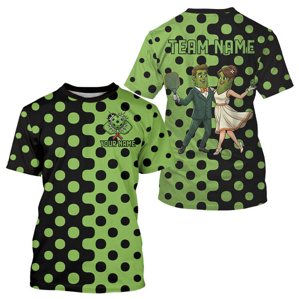 Maxcorners Custom Funny Pickle Dance Pickleball T-Shirt For Men Couple Mr Mrs Pickleball Jerseys LM3010