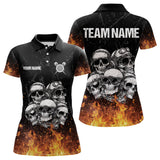 Maxcorners Personalized Fire Flame And Skulls Dart Shirts For Men, Custom Dart Team Jerseys