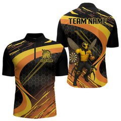 Maxcorners Bee Man Honeycomb Pattern Darts Team Shirt For Men - Custom Team & Player Name LM1625