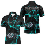 Maxcorners Flame Dartboard & Chains Darts Shirt For Men - Custom Name & Team Jersey | Opt2 - Turquoise LM3006